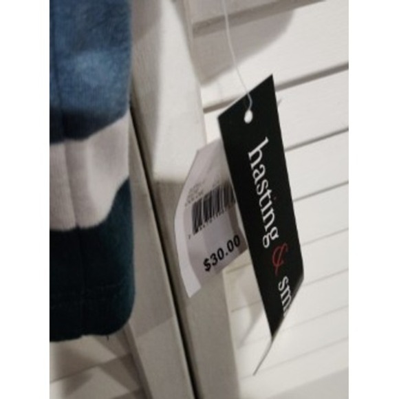 Hasting & Smith Womens 3X Long Sleeve V Neck Striped Cotton Polyester Shirt NWT - Picture 4 of 5